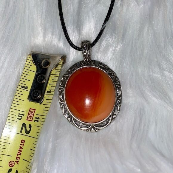 SIMULATED CAMELIAN oval stone reversible 9” choker - Picture 2 of 7